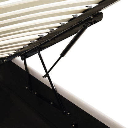 Cadre de lit ottoman Pimlico avec tête de lit à LED multicolore (tissu beige)