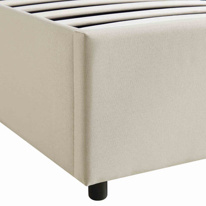 Cadre de lit ottoman Pimlico avec tête de lit à LED multicolore (tissu beige)