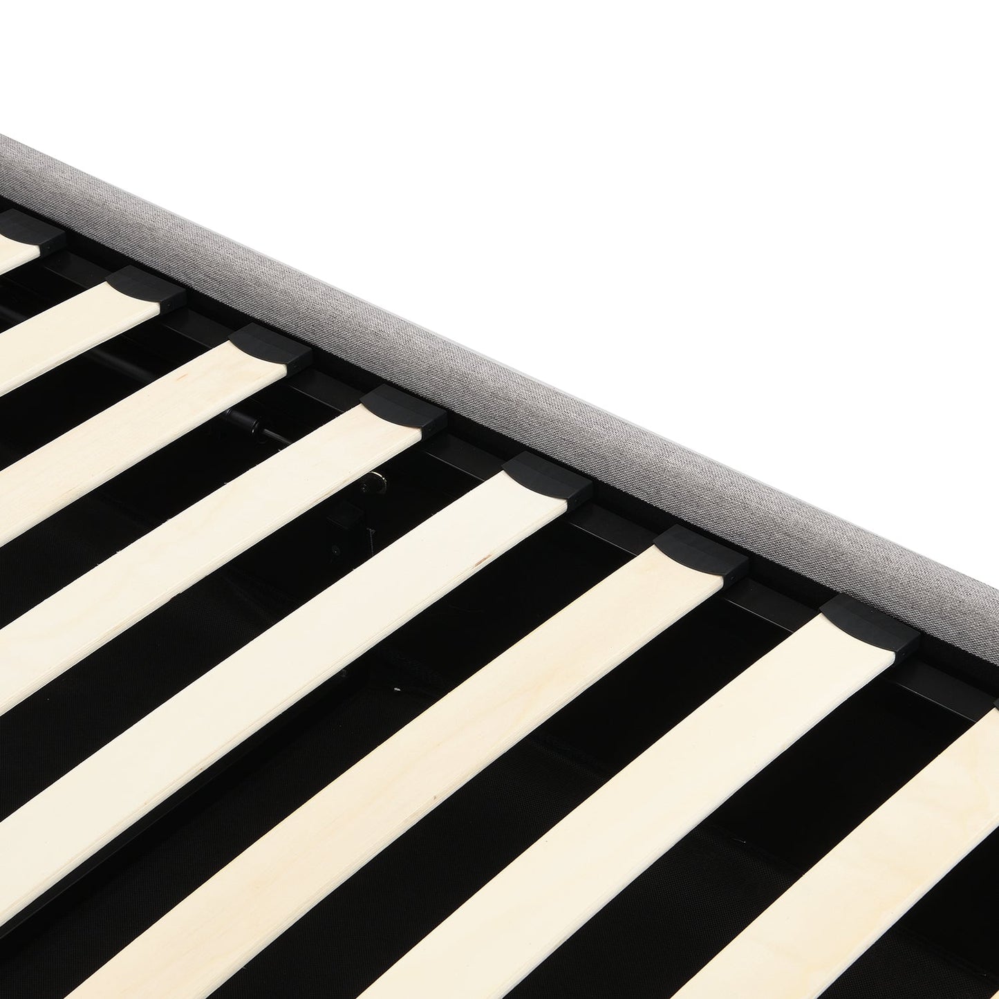 Cadre de lit ottoman Pimlico avec tête de lit à LED multicolore (tissu gris)