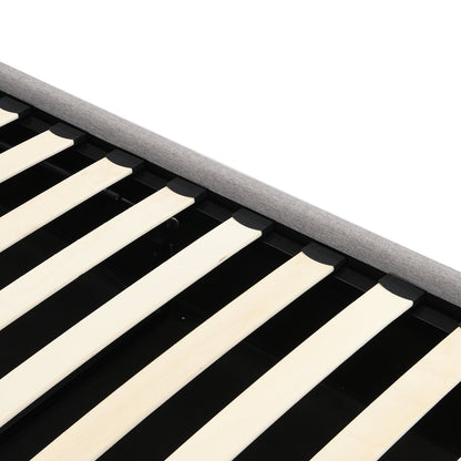 Cadre de lit ottoman Pimlico avec tête de lit à LED multicolore (tissu gris)