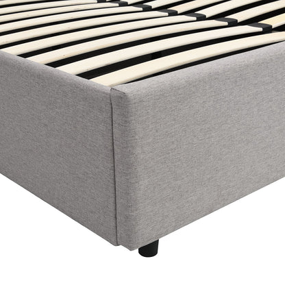Cadre de lit ottoman Pimlico avec tête de lit à LED multicolore (tissu gris)