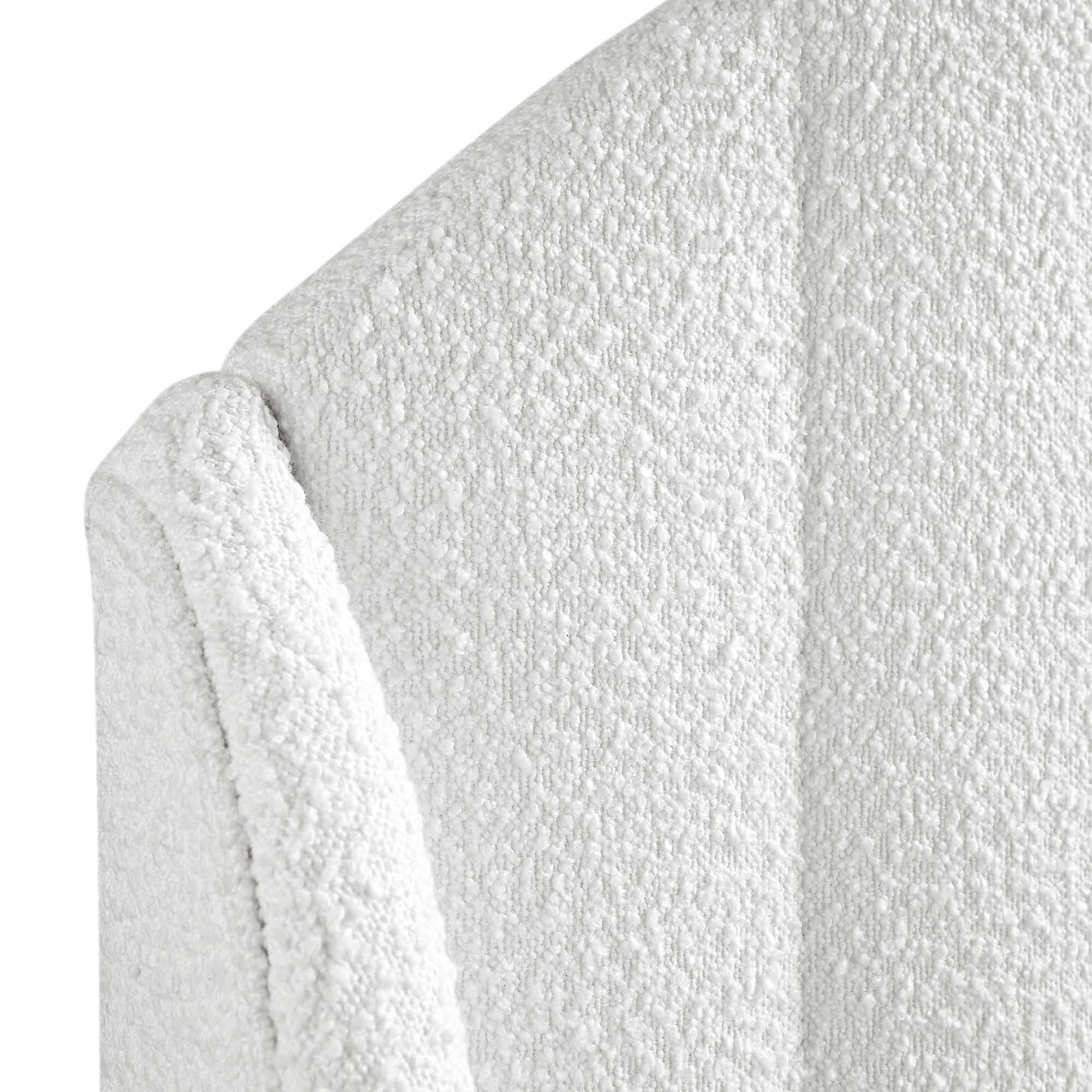 Cadre de lit rembourré Eleanor White Boucle avec tête de lit bombée