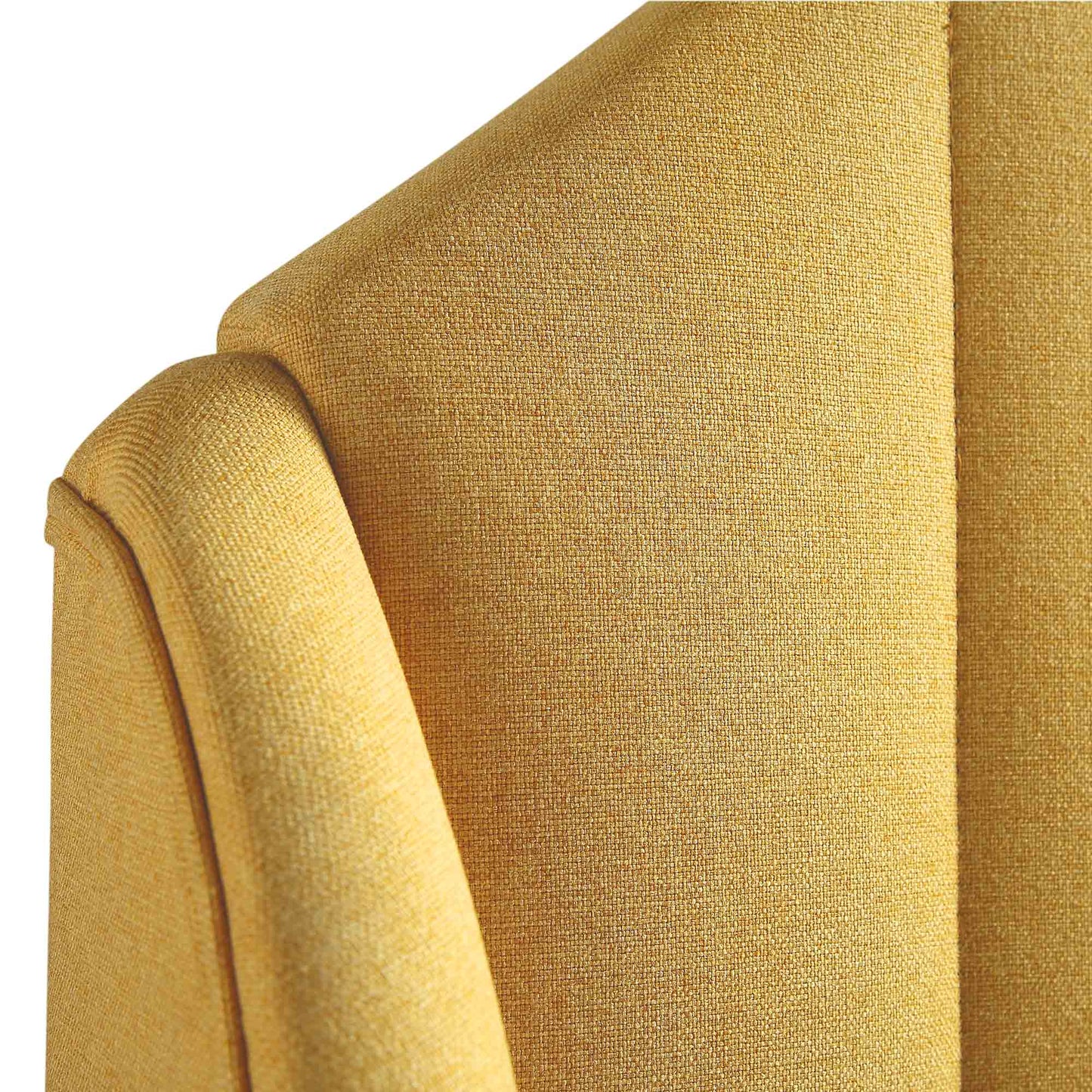 Cadre de lit rembourré en tissu jaune tournesol Eleanor avec tête de lit bombée