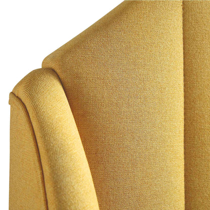 Cadre de lit rembourré en tissu jaune tournesol Eleanor avec tête de lit bombée