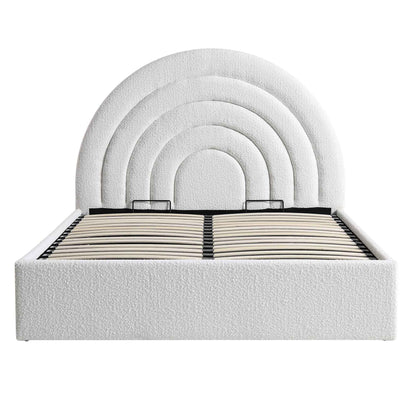 Lit de rangement ottoman Archer White Boucle