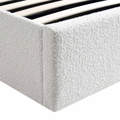 Lit de rangement ottoman Archer White Boucle