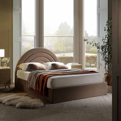 Lit coffre ottoman en velours de vison Archer