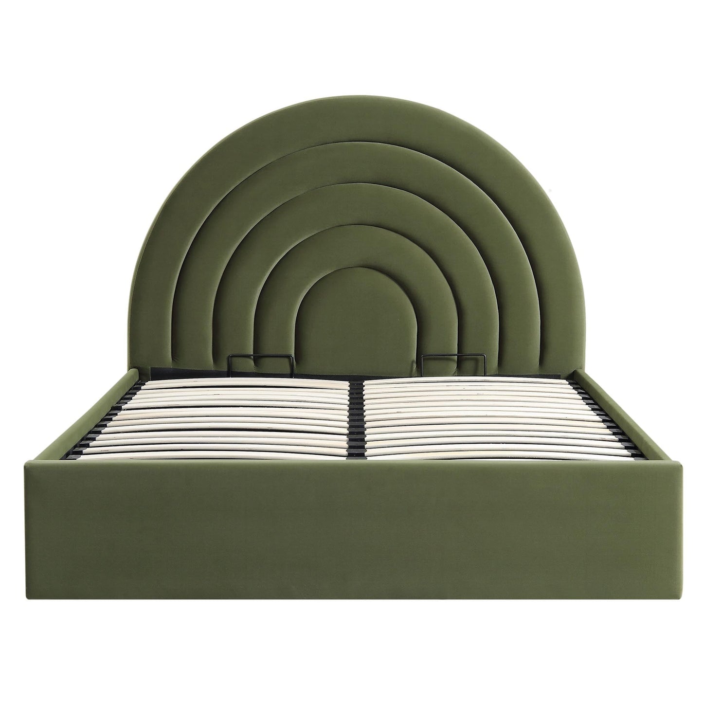 Lit coffre ottoman en velours vert mousse Archer