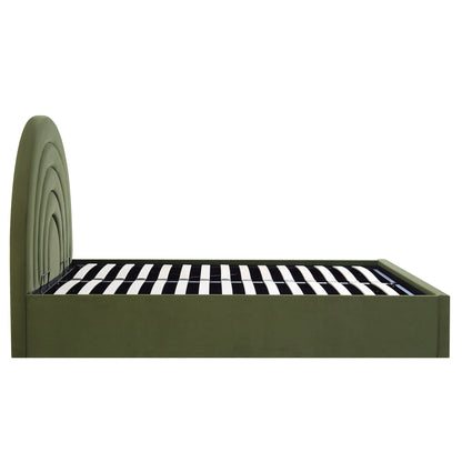 Lit coffre ottoman en velours vert mousse Archer