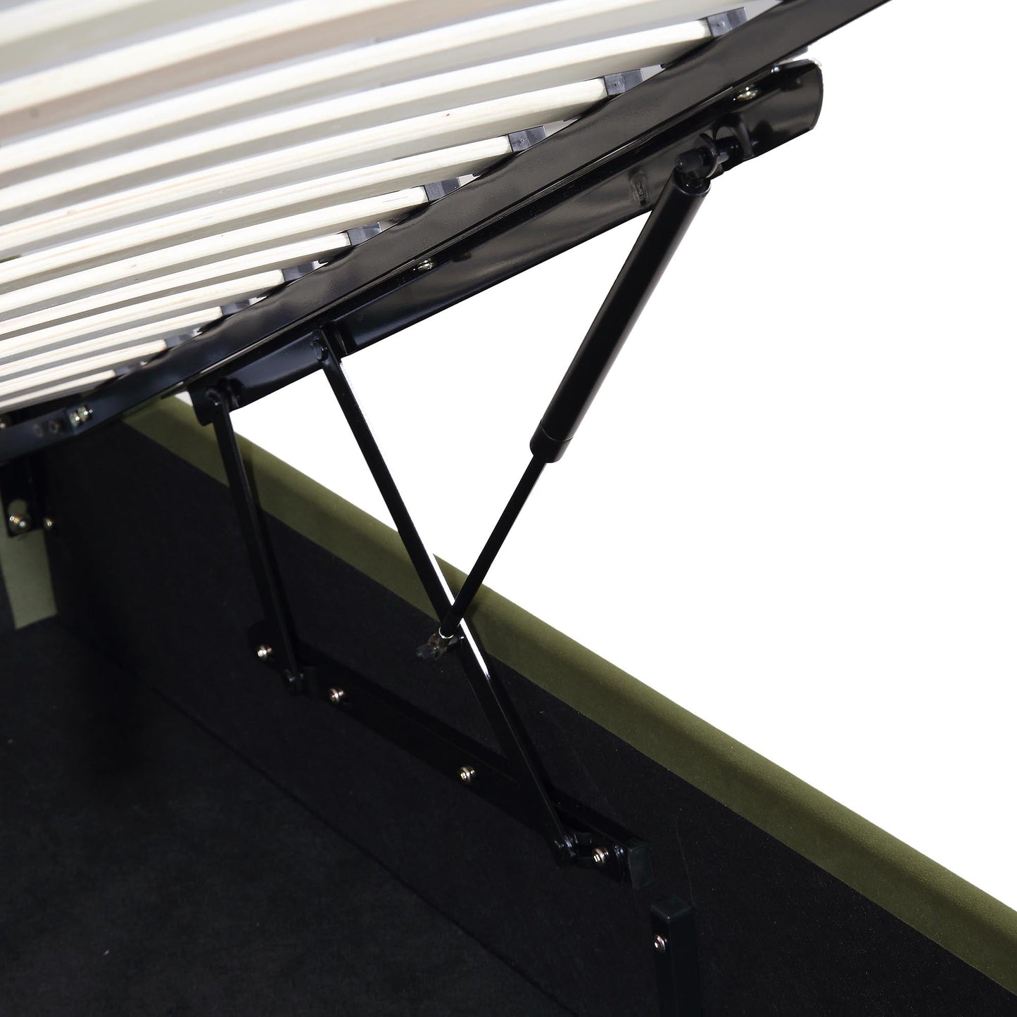 Lit coffre ottoman en velours vert mousse Archer