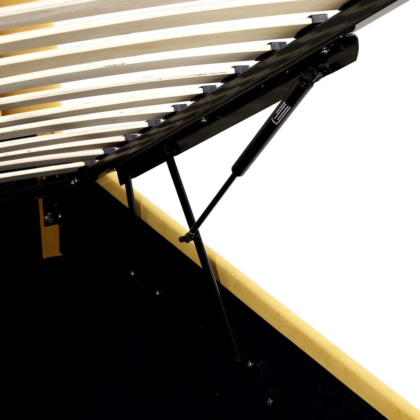 Lit coffre ottoman en velours jaune moutarde Archer