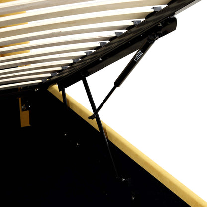 Lit coffre ottoman en velours jaune moutarde Archer