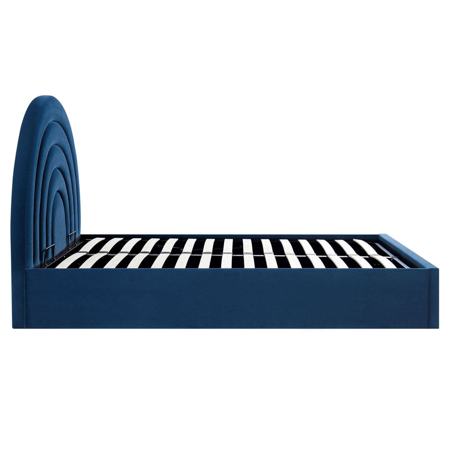 Lit coffre ottoman en velours bleu marine Archer