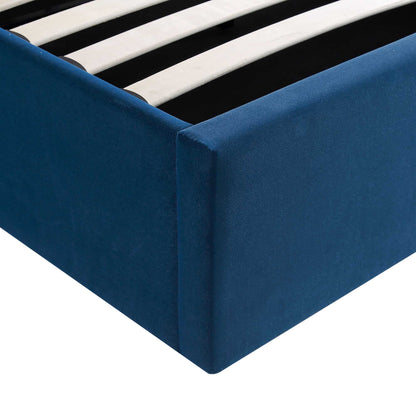 Lit coffre ottoman en velours bleu marine Archer