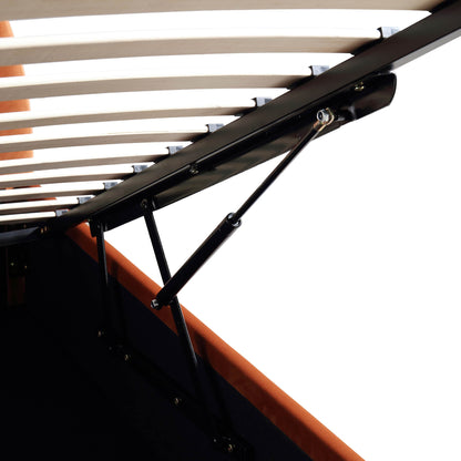 Lit coffre ottoman en velours rouille Archer