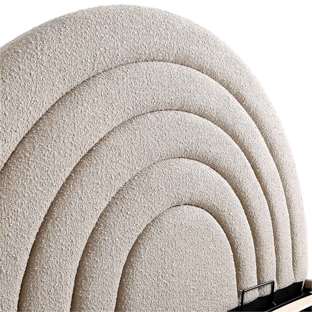 Lit coffre ottoman Archer Taupe Boucle