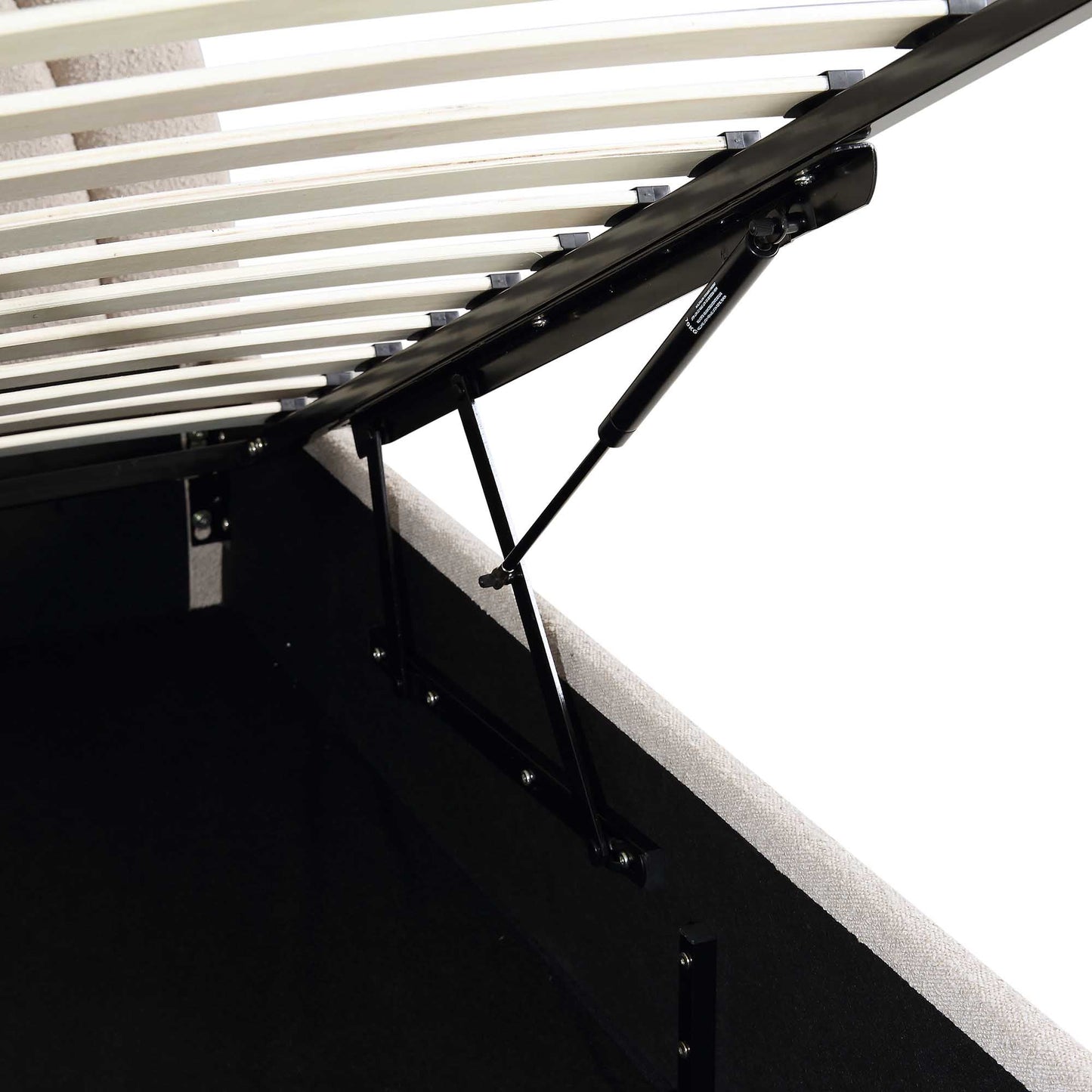 Lit coffre ottoman Archer Taupe Boucle