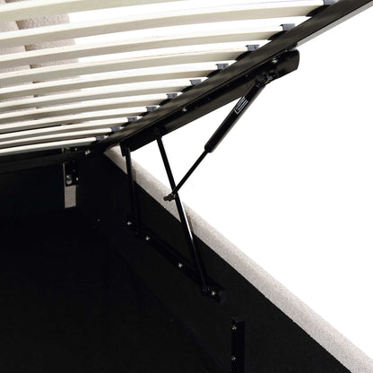 Lit coffre ottoman Archer Taupe Boucle