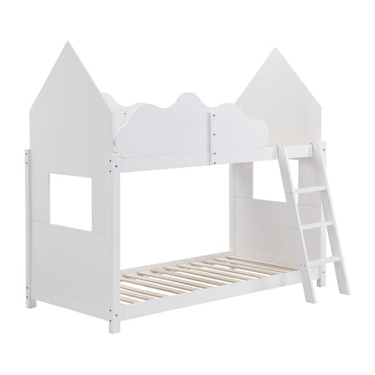 Lit superposé pour enfant Newton White en bois massif