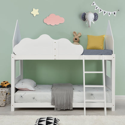 Lit superposé pour enfant Newton White en bois massif