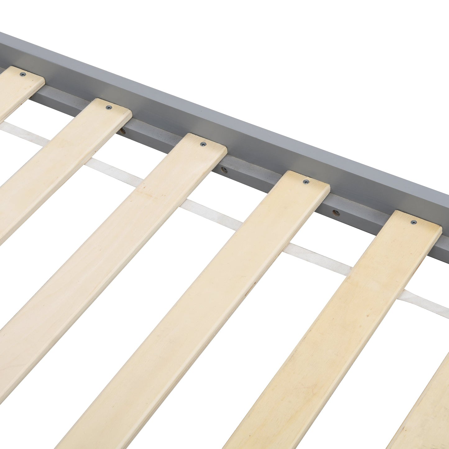 Cadre de lit en bois massif Linnelle gris