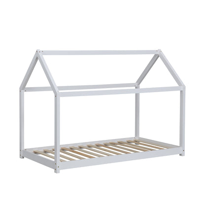 Lit cabane pour enfant en bois massif Bethwin blanc