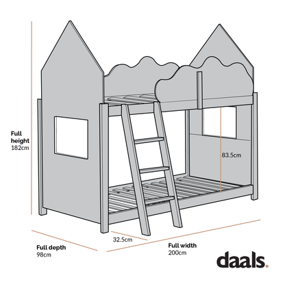 Lit superposé pour enfant Newton White en bois massif