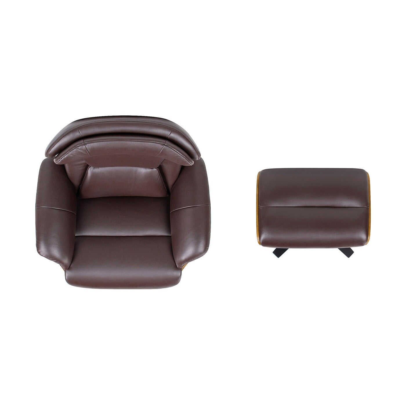 Fauteuil inclinable Jovan 31,5 en cuir véritable avec repose-pieds