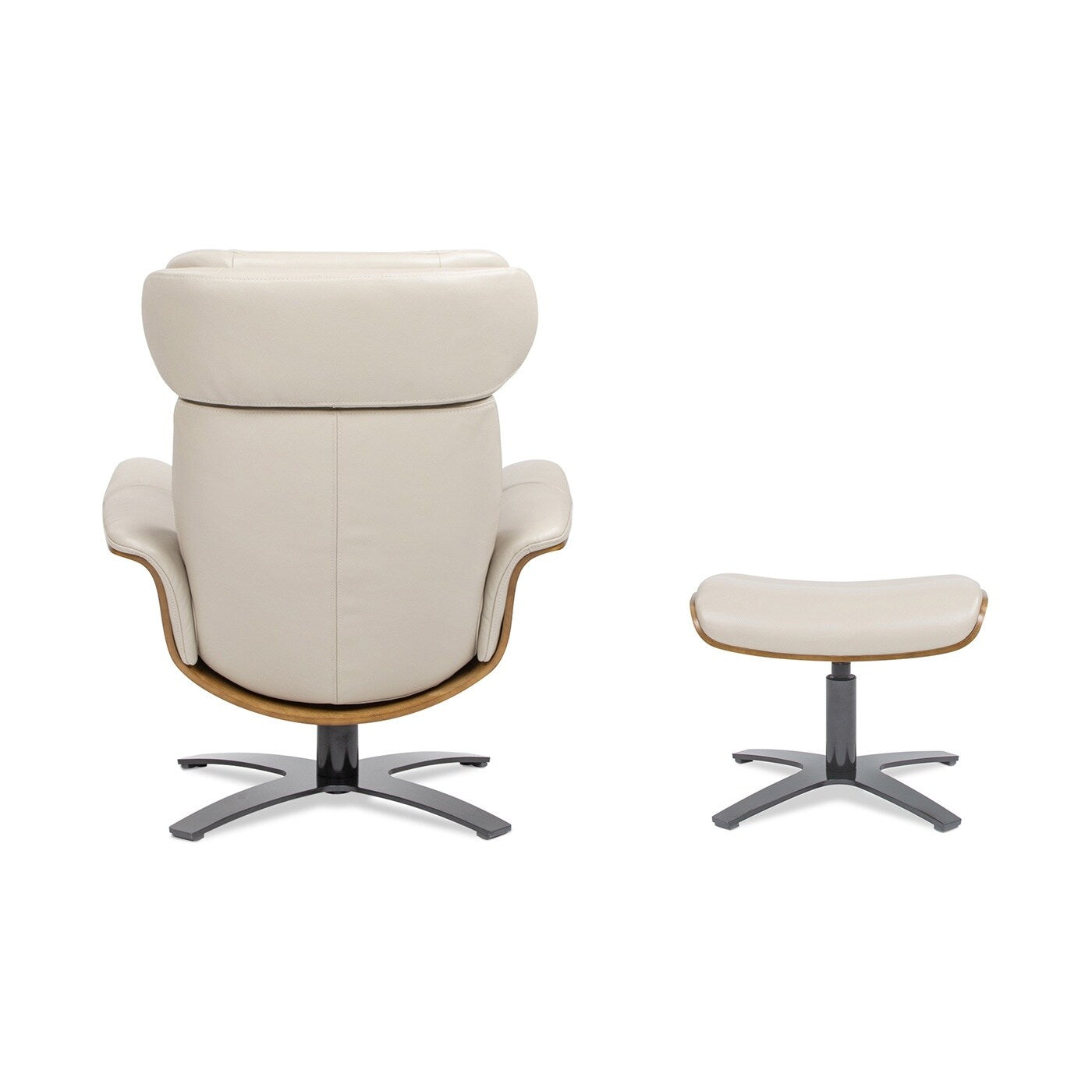 Fauteuil inclinable Jovan 31,5 en cuir véritable avec repose-pieds