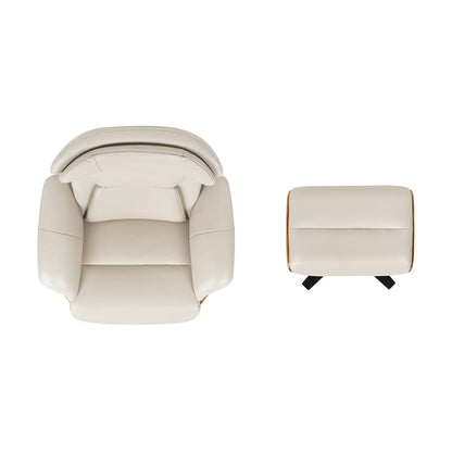 Fauteuil inclinable Jovan 31,5 en cuir véritable avec repose-pieds