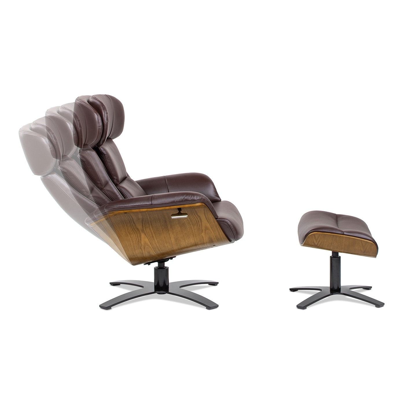 Fauteuil inclinable Jovan 31,5 en cuir véritable avec repose-pieds