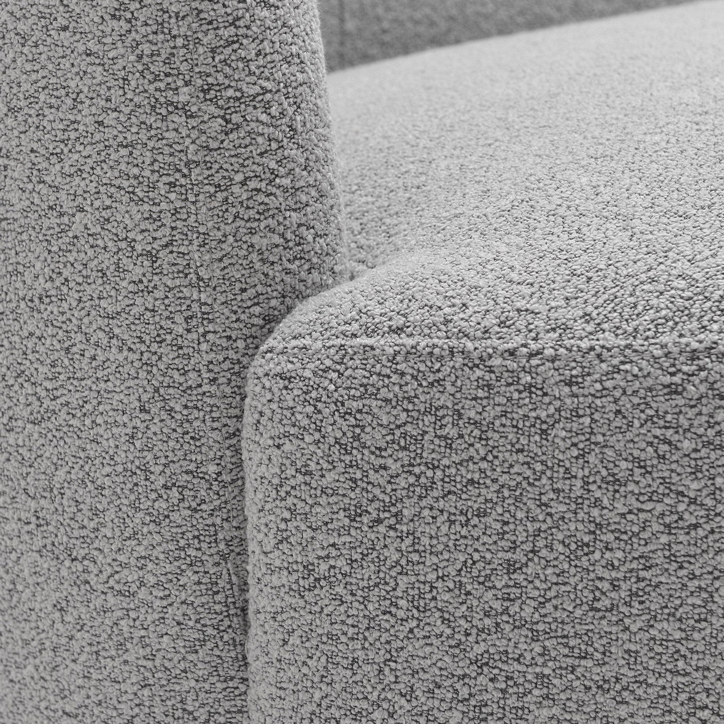 Canapé 2 places KINWELL en tissu bouclé avec coussins