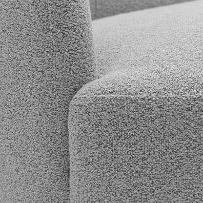 Canapé 2 places KINWELL en tissu bouclé avec coussins