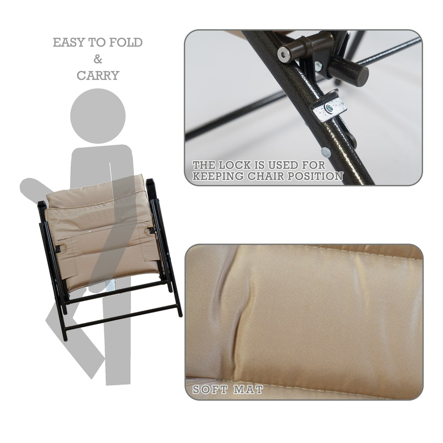 Ensemble bistro pliant rembourré 3 pièces Kozyard Elsa