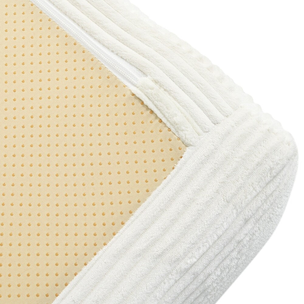 Canapé-lit modulaire en forme de L en tissu velours côtelé