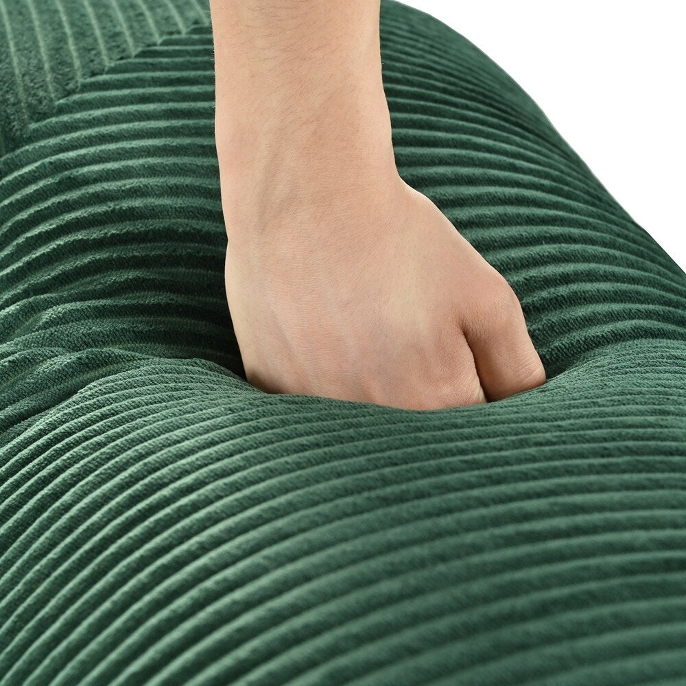 Canapé-lit modulaire en forme de L en tissu velours côtelé