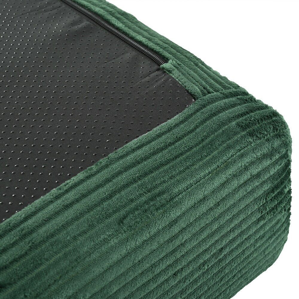 Canapé-lit modulaire en forme de L en tissu velours côtelé