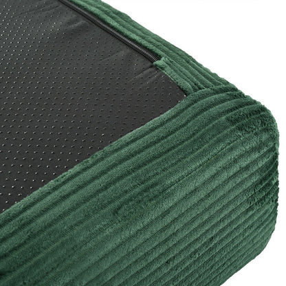 Canapé-lit modulaire en forme de L en tissu velours côtelé