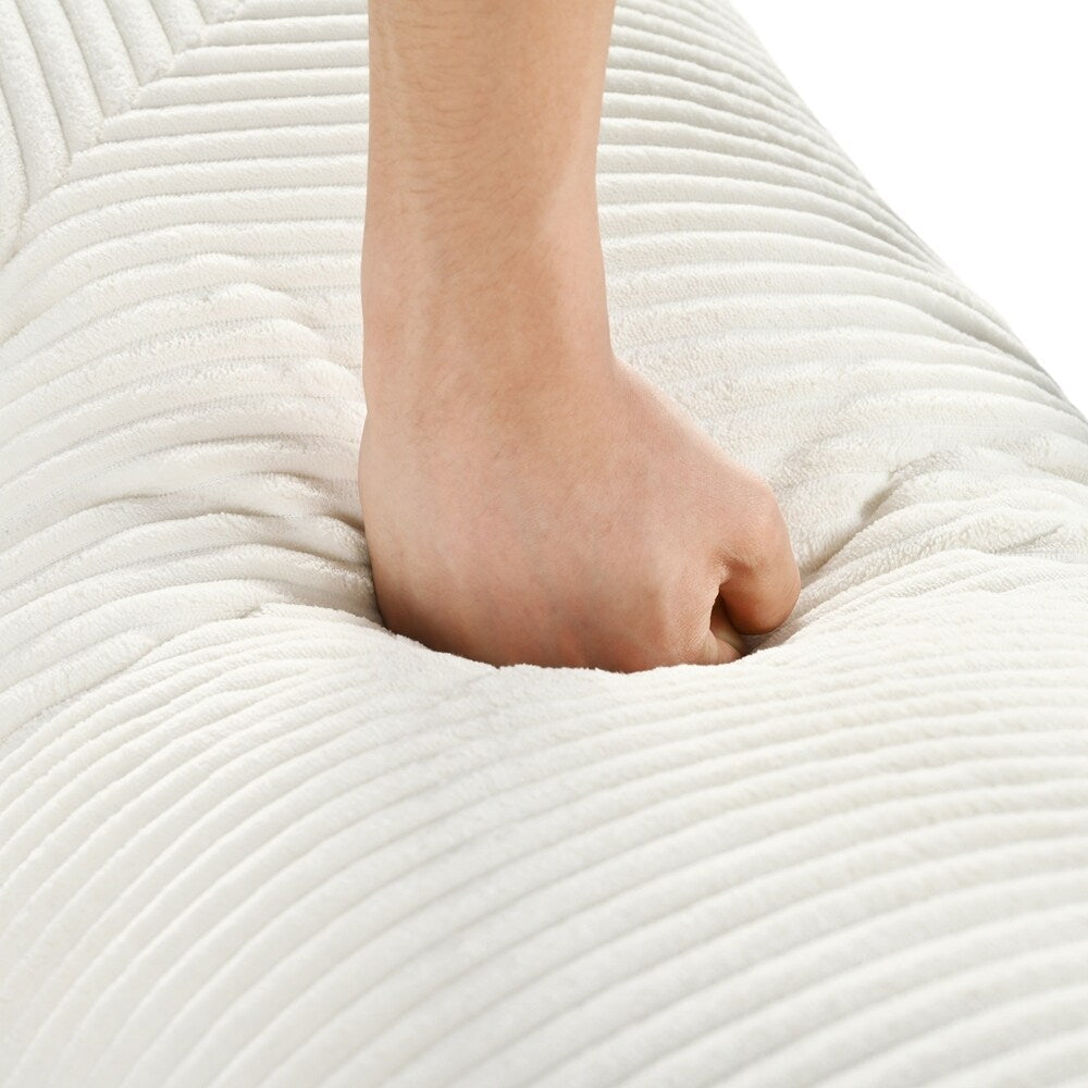 Canapé-lit modulaire en forme de L en tissu velours côtelé