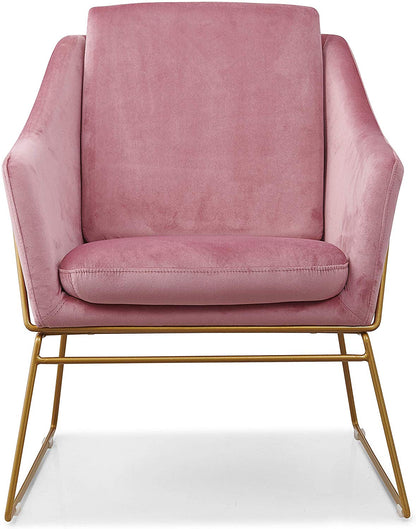 Fauteuil d'appoint Hedy en velours rose