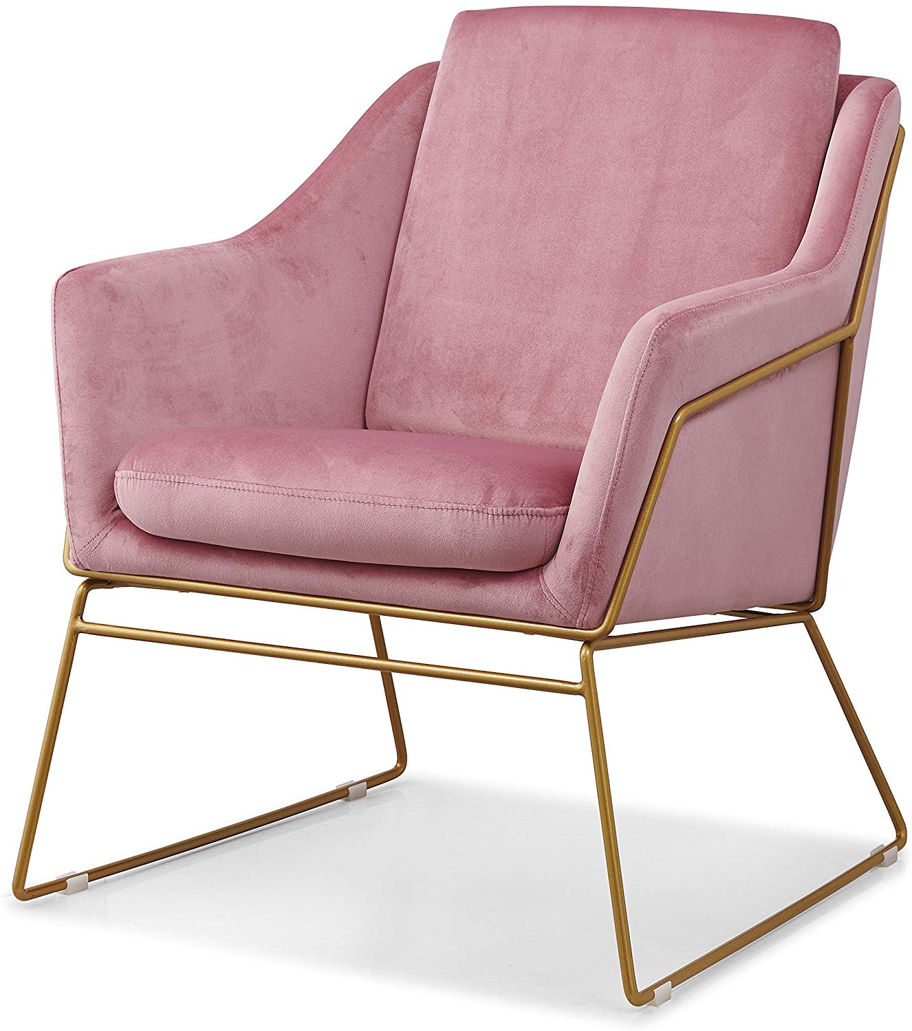 Fauteuil d'appoint Hedy en velours rose