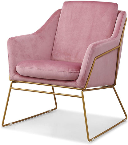 Fauteuil d'appoint Hedy en velours rose