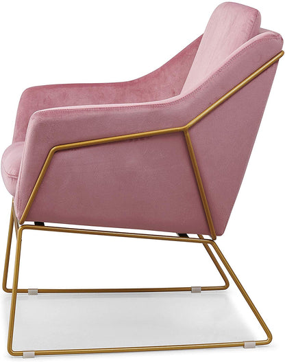 Fauteuil d'appoint Hedy en velours rose