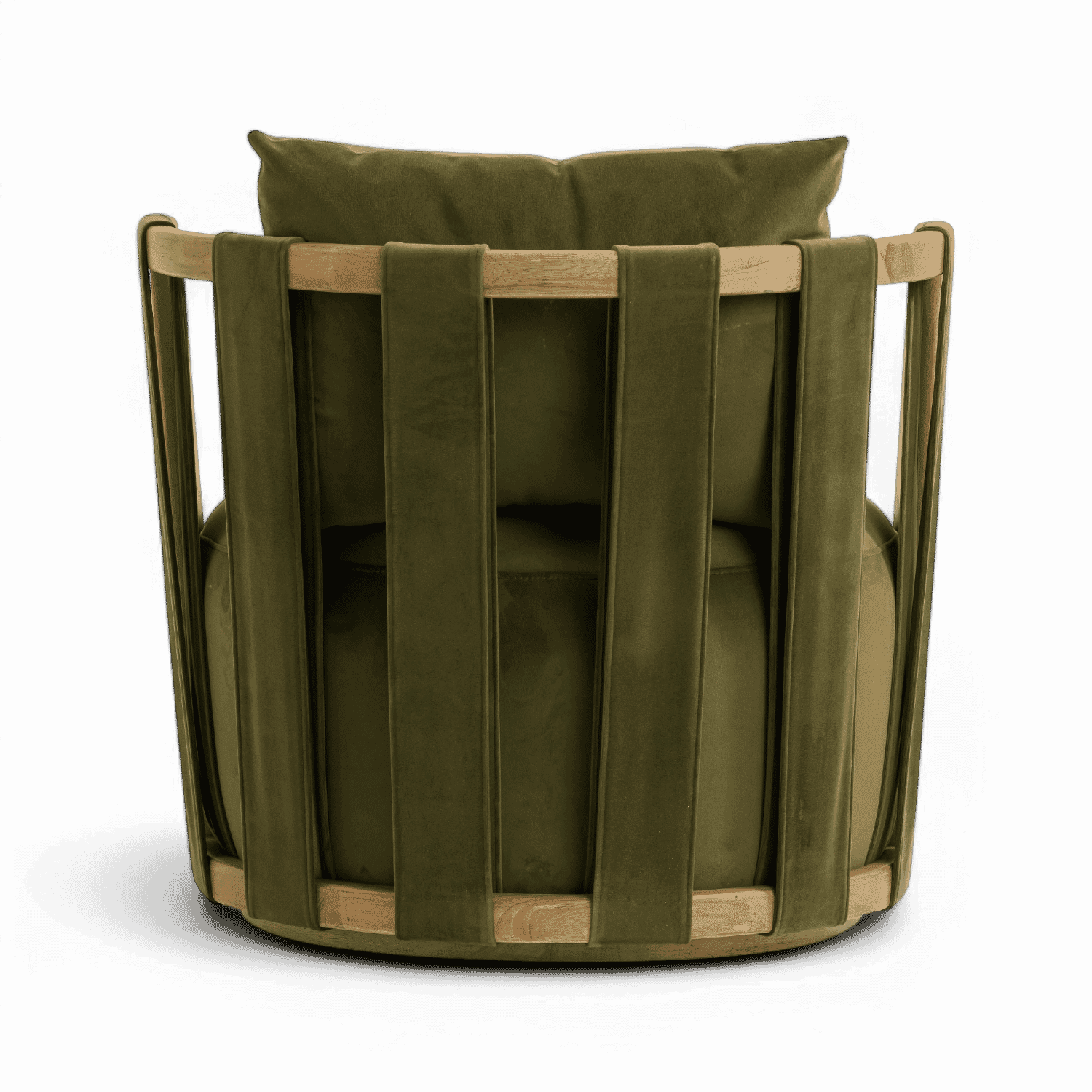 Chaise pivotante en velours vert Equinox