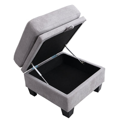 Grand canapé-lit 4 places Brunswick avec rangement, gris clair