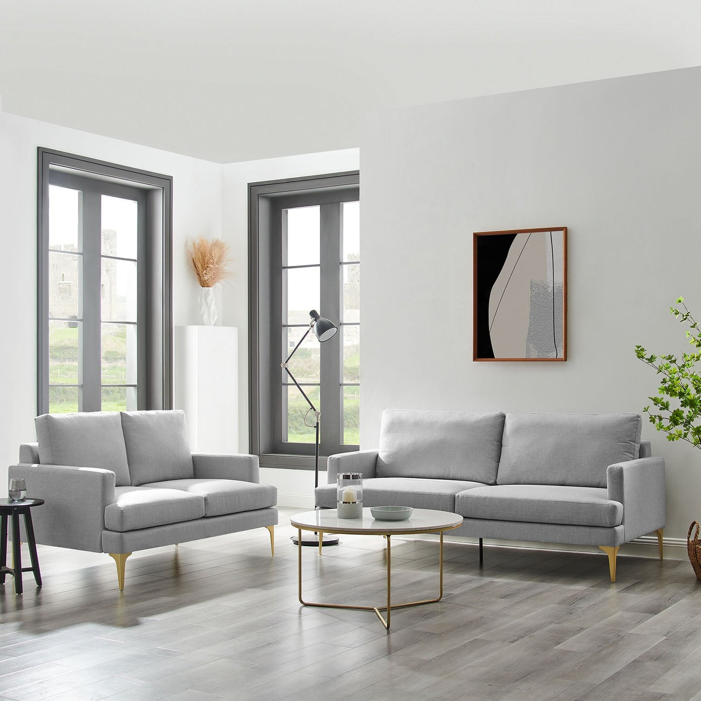 Canapé 3 places en tissu gris Haven