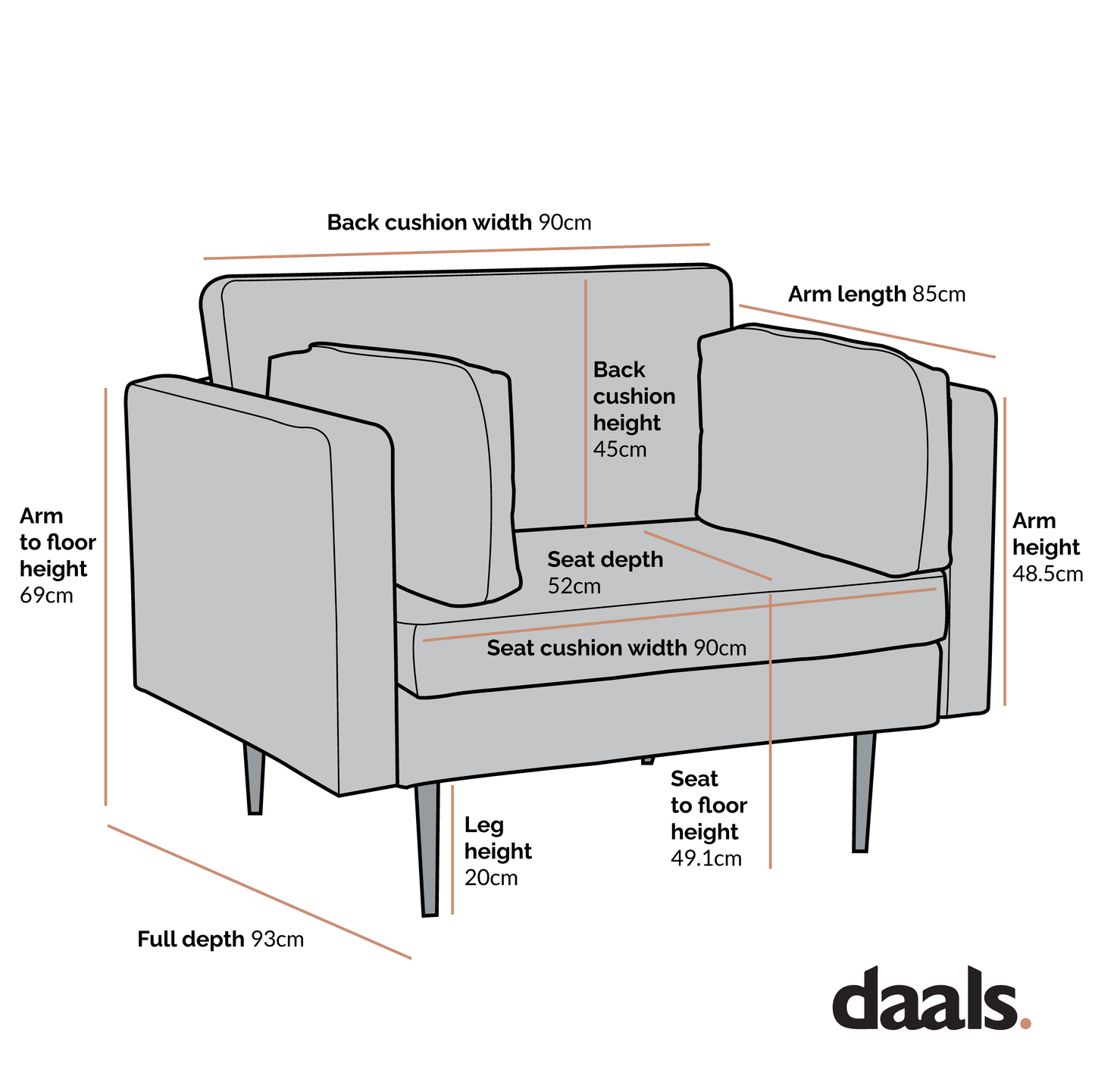 Fauteuil en velours gris Pelham