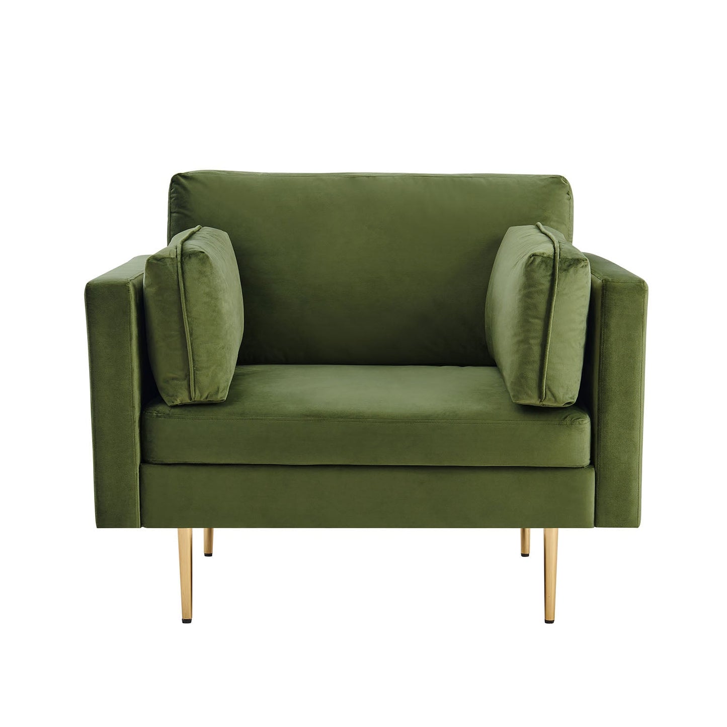 Fauteuil en velours vert mousse Pelham