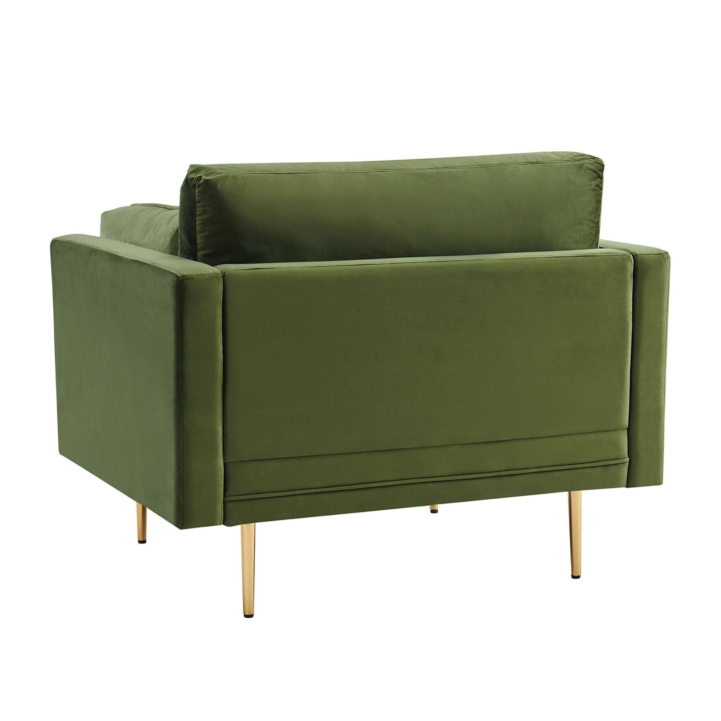Fauteuil en velours vert mousse Pelham