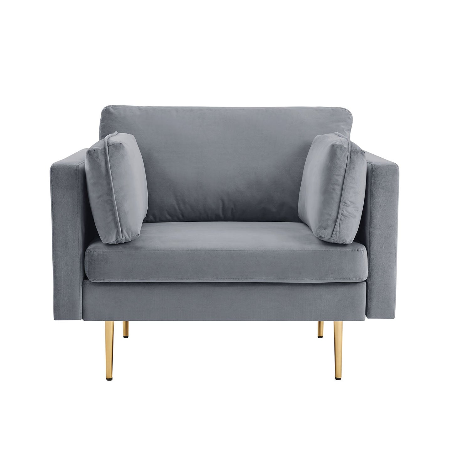 Fauteuil en velours gris Pelham